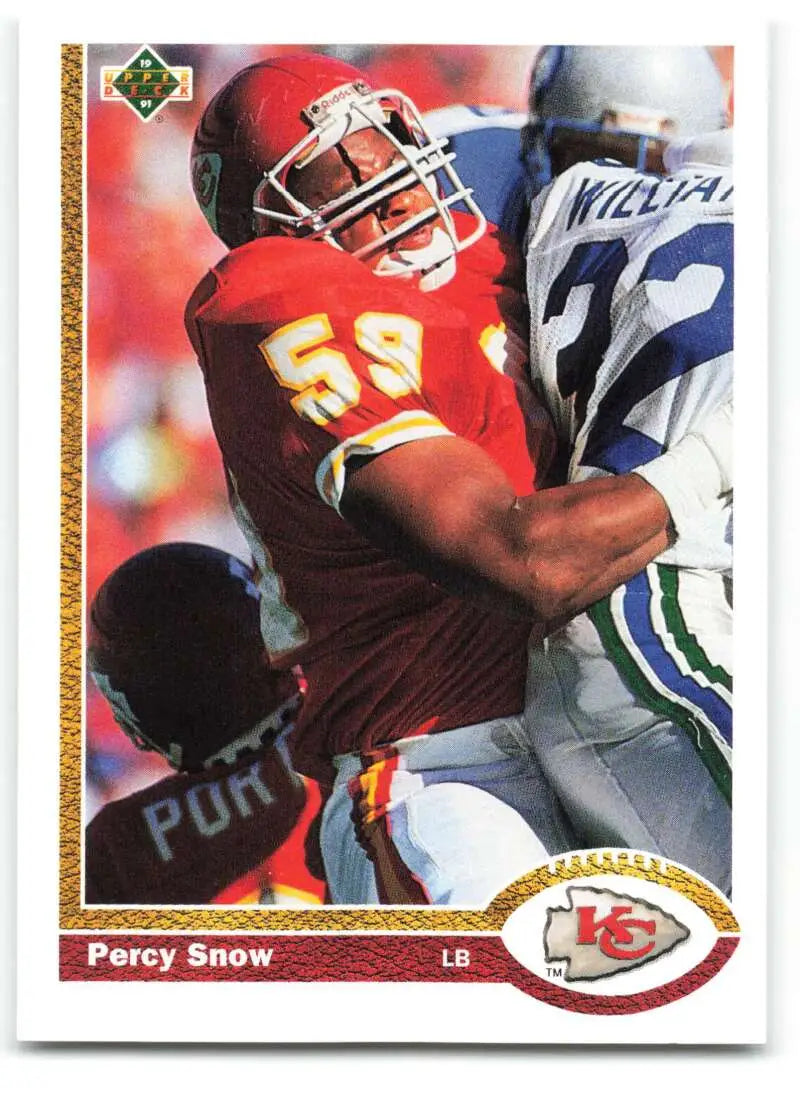 1991 Upper Deck #36 Percy Snow NM-MT Kansas City Chiefs Football Card - Football Card Single