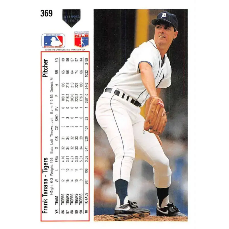 1991 Upper Deck #369 Frank Tanana EX Excellent Detroit Tigers Baseball Card - Baseball Card Single