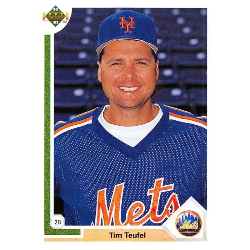 1991 Upper Deck #370 Tim Teufel EX Excellent New York Mets Baseball Card - Baseball Card Single