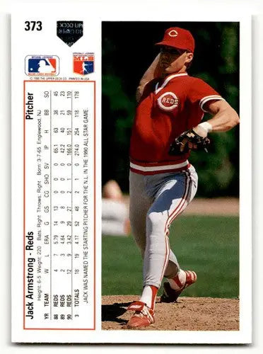Original gloss 1991 Upper Deck Jack Armstrong Cincinnati Reds baseball card