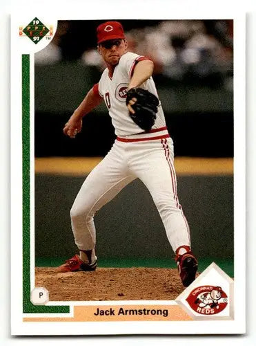 Original gloss of Jack Armstrong baseball card from 1991 Upper Deck Cincinnati Reds