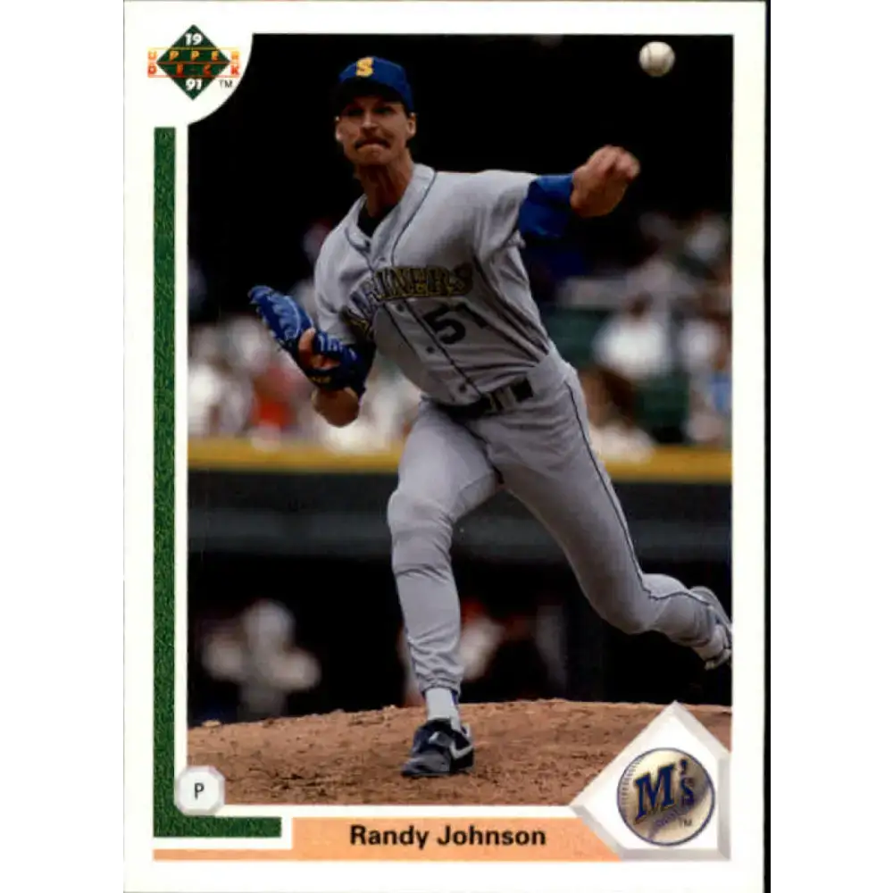 1991 Upper Deck #376 Randy Johnson EX Excellent Seattle Mariners Baseball Card - Baseball Card Single