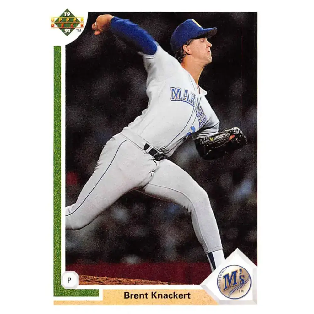 1991 Upper Deck #378 Brent Knackert EX Excellent Seattle Mariners Baseball Card - Baseball Card Single