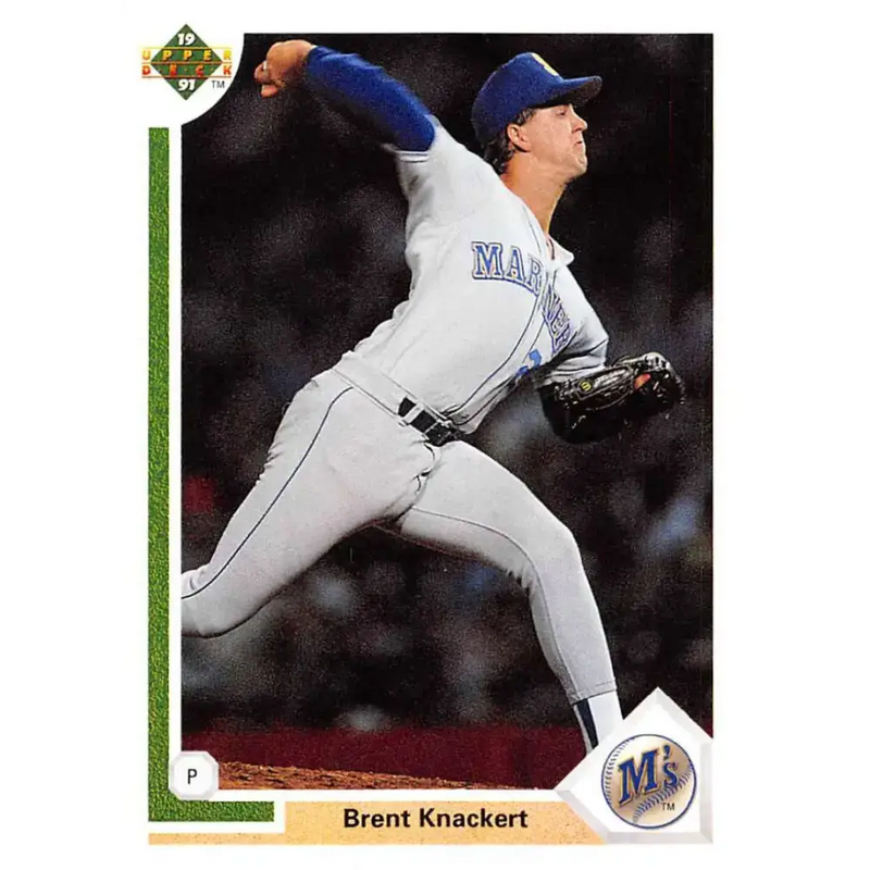 1991 Upper Deck #378 Brent Knackert EX Excellent Seattle Mariners Baseball Card - Baseball Card Single