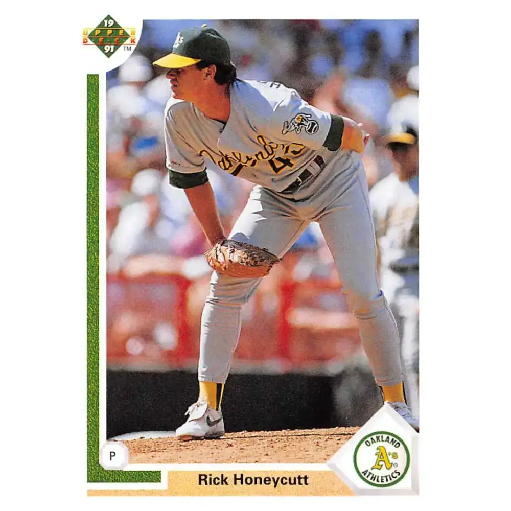 1991 Upper Deck #379 Rick Honeycutt EX Excellent Oakland Athletics Baseball Card - Baseball Card Single