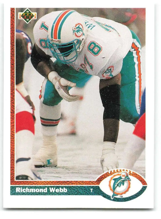 1991 Upper Deck #381 Richmond Webb NM-MT Miami Dolphins Football Card - Football Card Single