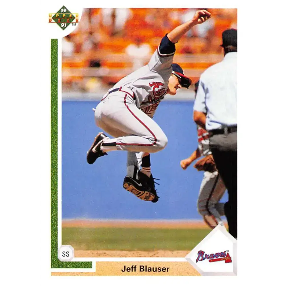 1991 Upper Deck #382 Jeff Blauser EX Excellent Atlanta Braves Baseball Card - Baseball Card Single