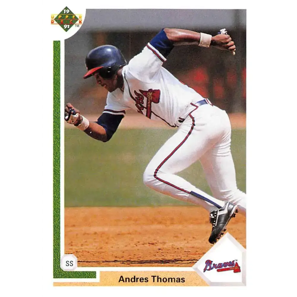 1991 Upper Deck #384 Andres Thomas EX Excellent Atlanta Braves Baseball Card - Baseball Card Single
