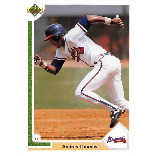 1991 Upper Deck #384 Andres Thomas EX Excellent Atlanta Braves Baseball Card