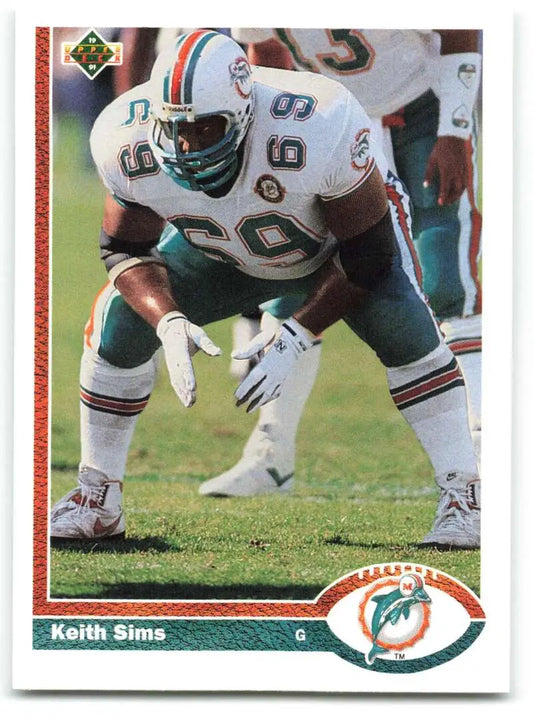 1991 Upper Deck #385 Keith Sims NM-MT Miami Dolphins Football Card - Football Card Single