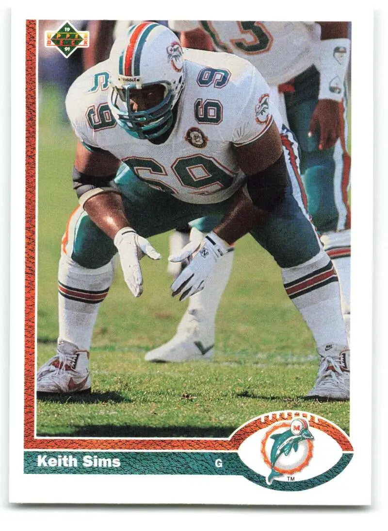 1991 Upper Deck #385 Keith Sims NM-MT Miami Dolphins Football Card - Football Card Single