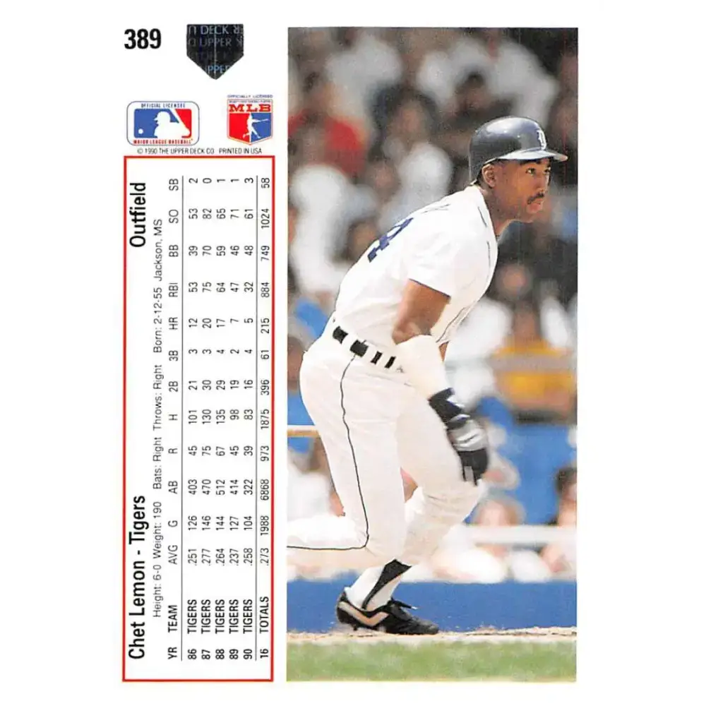 1991 Upper Deck #389 Chet Lemon NM-MT Detroit Tigers Baseball Card - Baseball Card Single