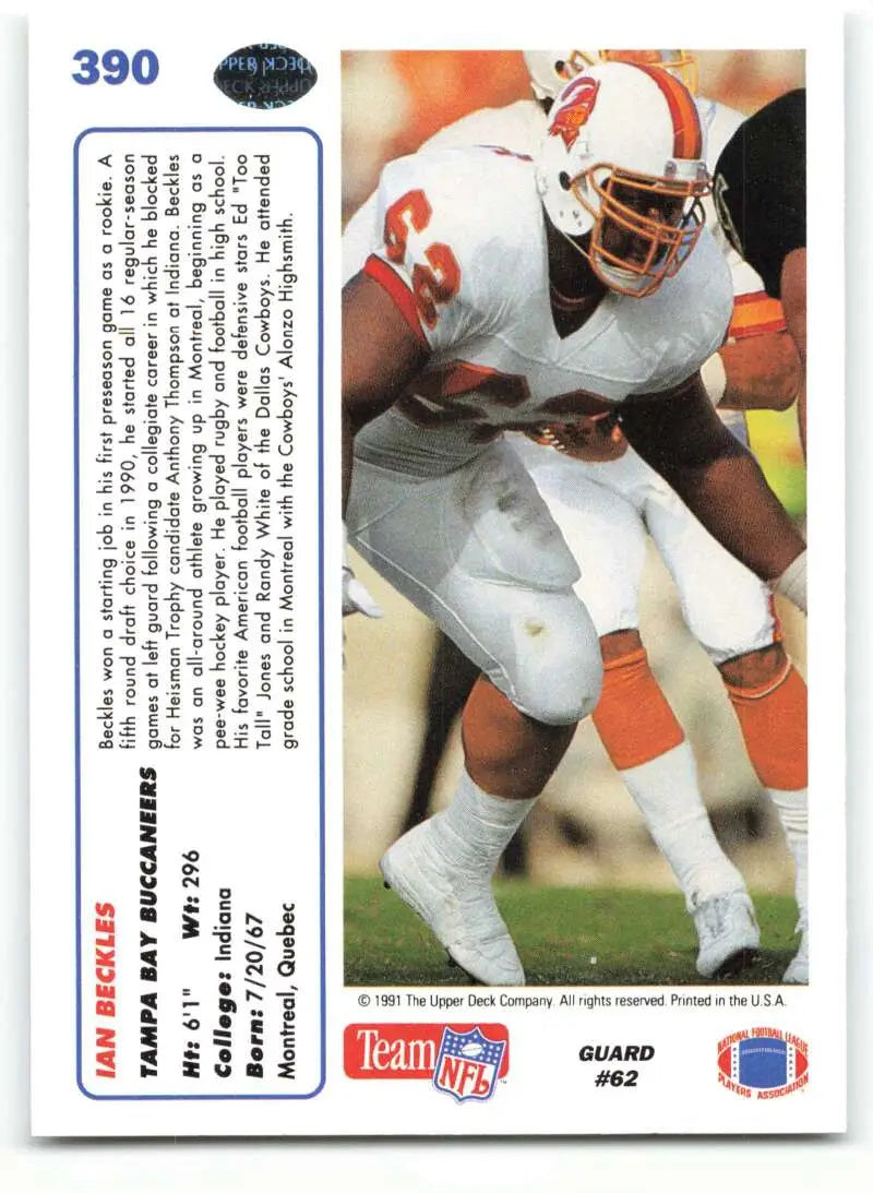 1991 Upper Deck #390 Ian Beckles NM-MT Tampa Bay Buccaneers Football Card - Football Card Single