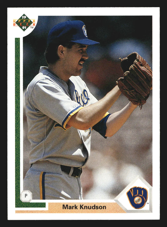 1991 Upper Deck #393 Mark Knudson Milwaukee Brewers Baseball Card - Baseball Card Single