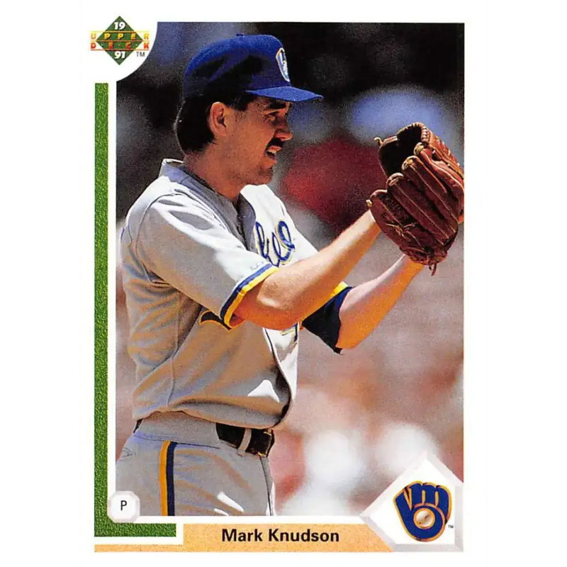 1991 Upper Deck #393 Mark Knudson NM-MT Milwaukee Brewers Baseball Card - Baseball Card Single