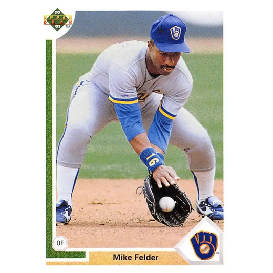 1991 Upper Deck #395 Mike Felder NM-MT Milwaukee Brewers Baseball Card - Baseball Card Single