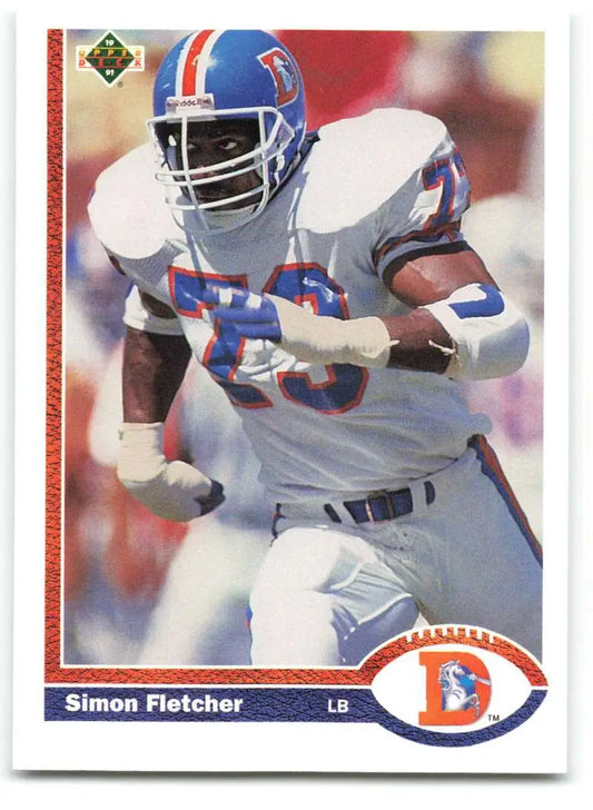 1991 Upper Deck #396 Simon Fletcher NM-MT Denver Broncos Football Card - Football Card Single