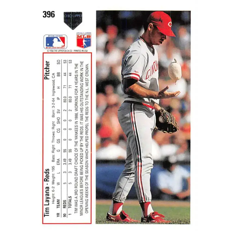 1991 Upper Deck #396 Tim Layana NM-MT Cincinnati Reds Baseball Card - Baseball Card Single