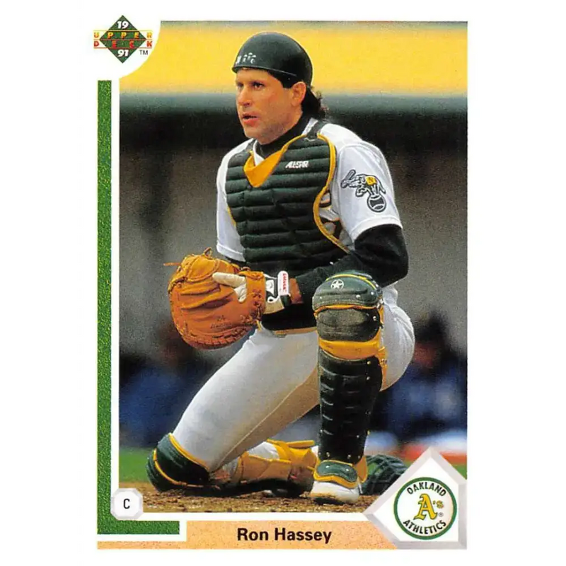 1991 Upper Deck #401 Ron Hassey EX Excellent Oakland Athletics Baseball Card - Baseball Card Single