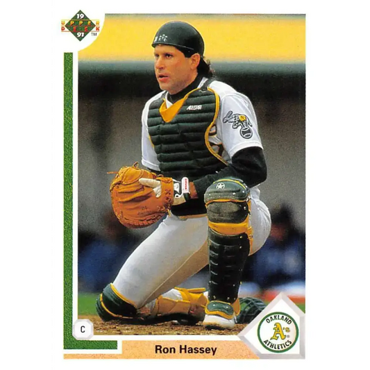 1991 Upper Deck #401 Ron Hassey NM-MT Oakland Athletics Baseball Card - Baseball Card Single
