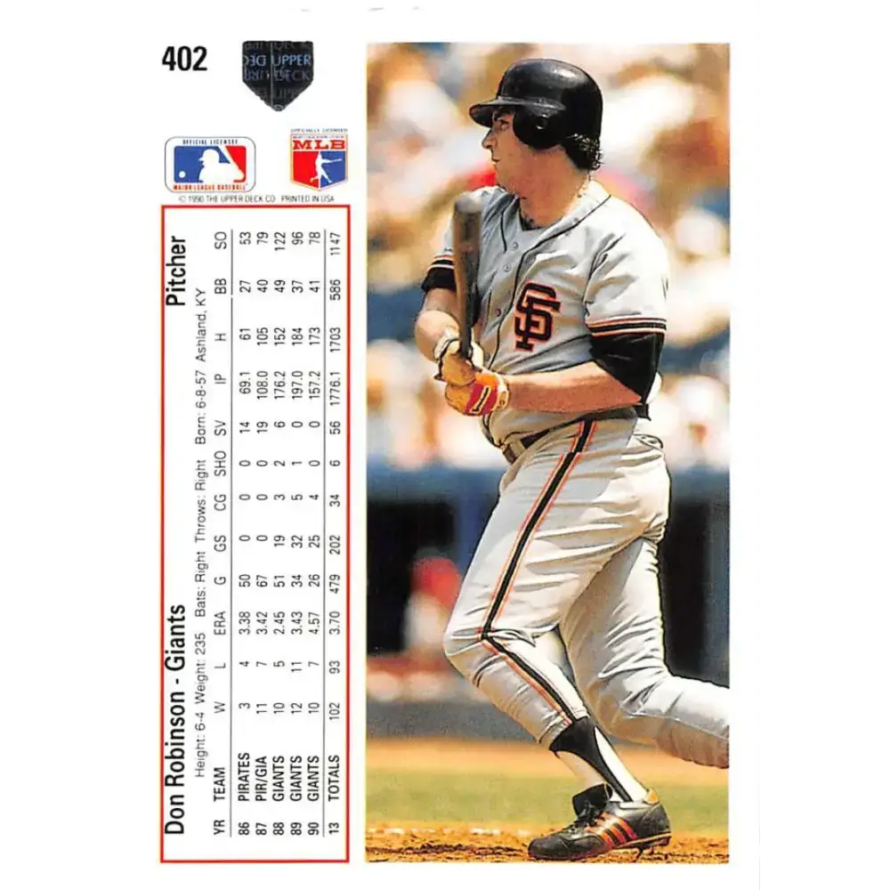 1991 Upper Deck #402 Don Robinson NM-MT San Francisco Giants Baseball Card - Baseball Card Single