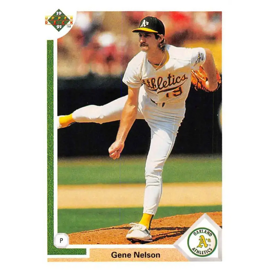 1991 Upper Deck #403 Gene Nelson EX Excellent Oakland Athletics Baseball Card