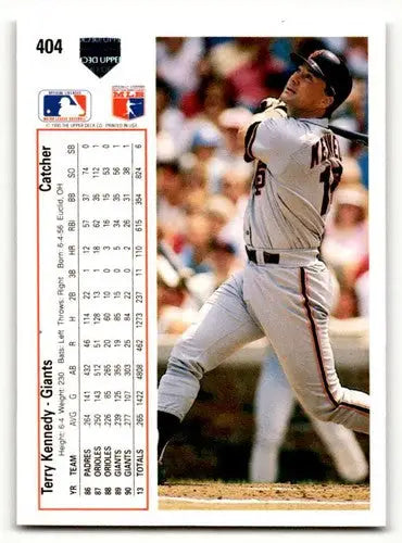Terry Kennedy San Francisco Giants baseball card from 1991 Upper Deck #404