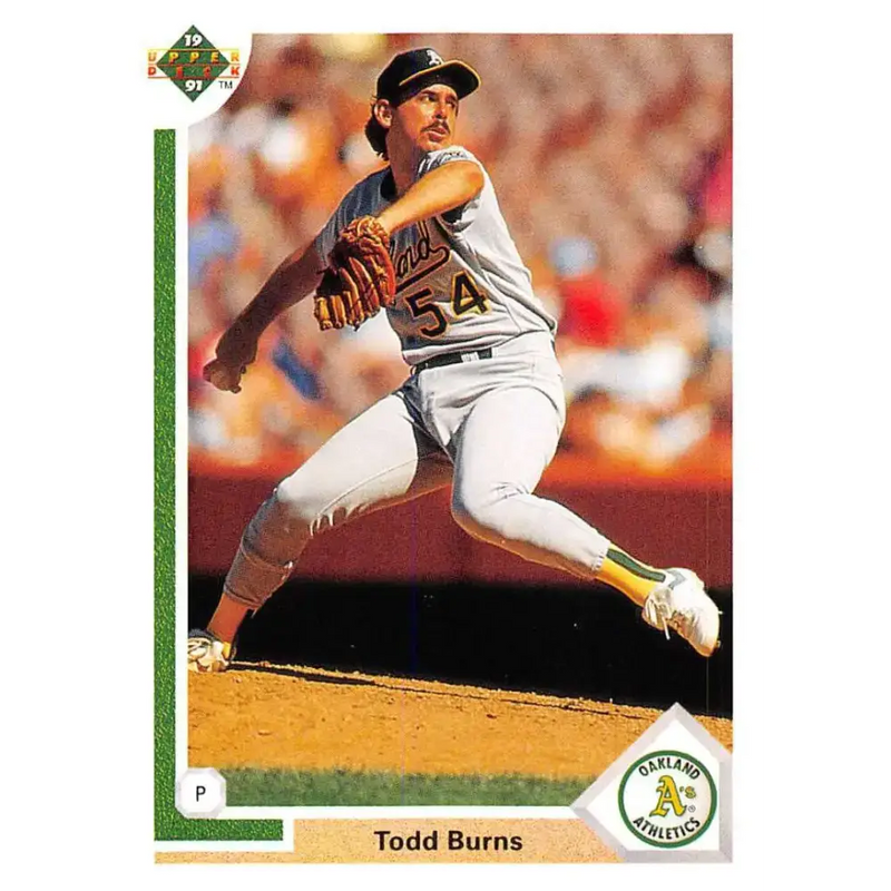 1991 Upper Deck #405 Todd Burns EX Excellent Oakland Athletics Baseball Card - Baseball Card Single