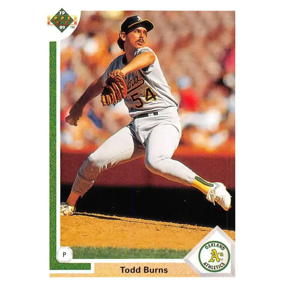 1991 Upper Deck #405 Todd Burns NM-MT Oakland Athletics Baseball Card - Baseball Card Single