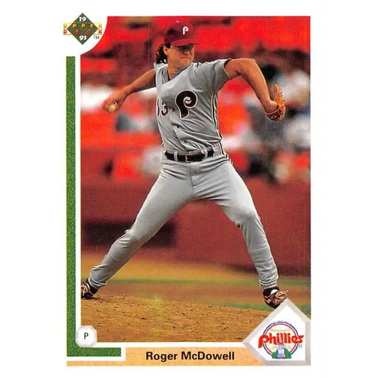 1991 Upper Deck #406 Roger McDowell NM-MT Philadelphia Phillies Baseball Card - Baseball Card Single