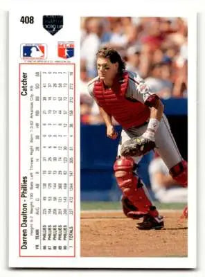 Original gloss 1991 Upper Deck Darren Daulton baseball card featuring Philadelphia Phillies star