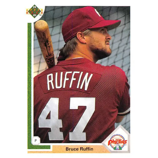 1991 Upper Deck #410 Bruce Ruffin EX Excellent Philadelphia Phillies Baseball Card