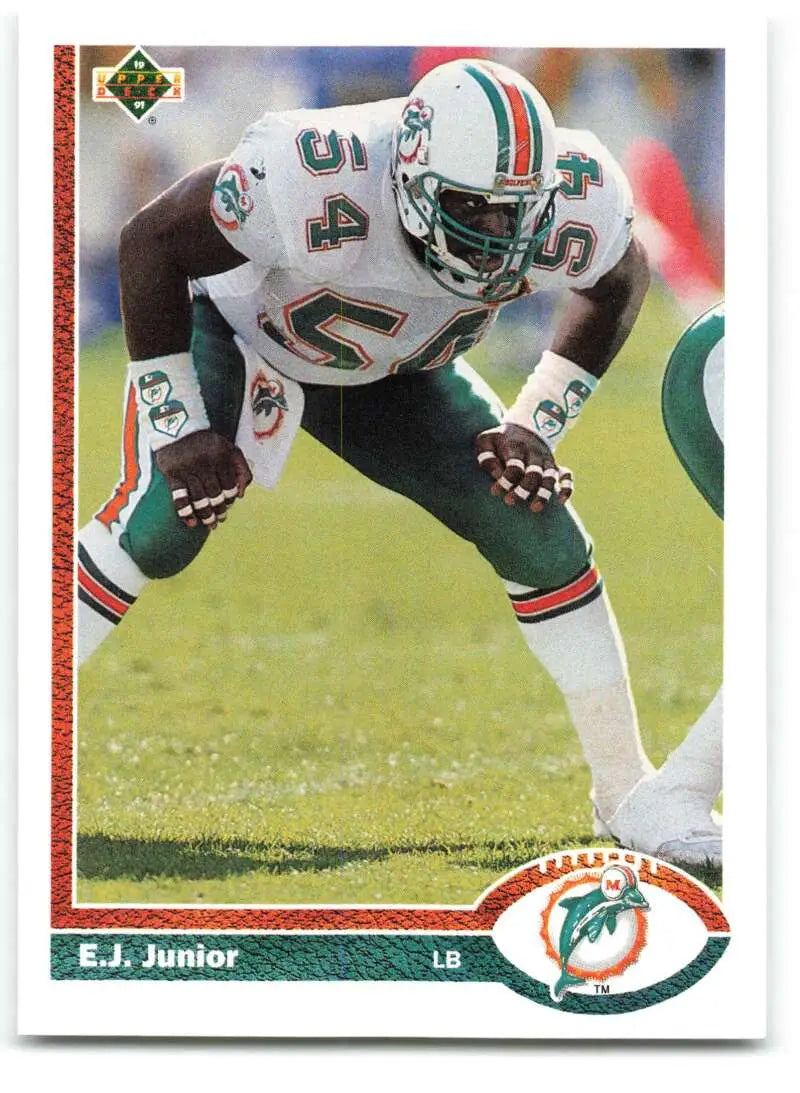 1991 Upper Deck #411 E.J. Junior NM-MT Miami Dolphins Football Card - Football Card Single