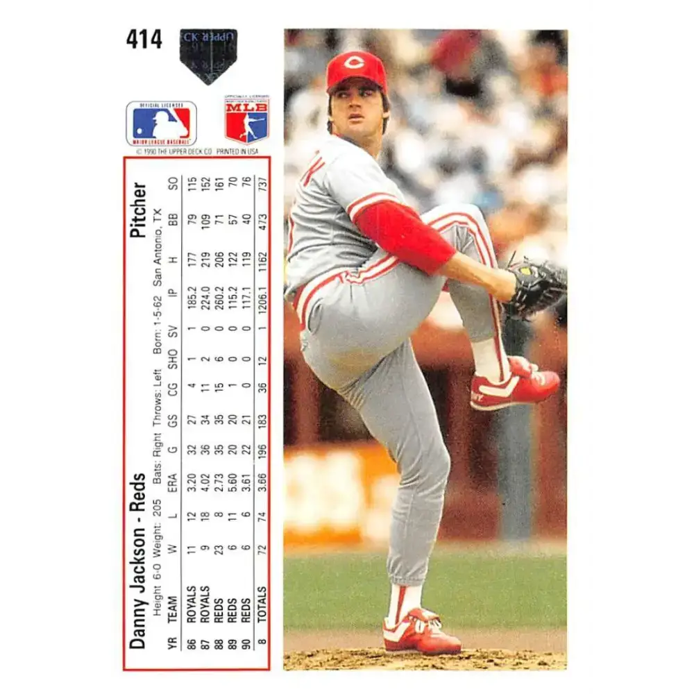1991 Upper Deck #414 Danny Jackson EX Excellent Cincinnati Reds Baseball Card - Baseball Card Single