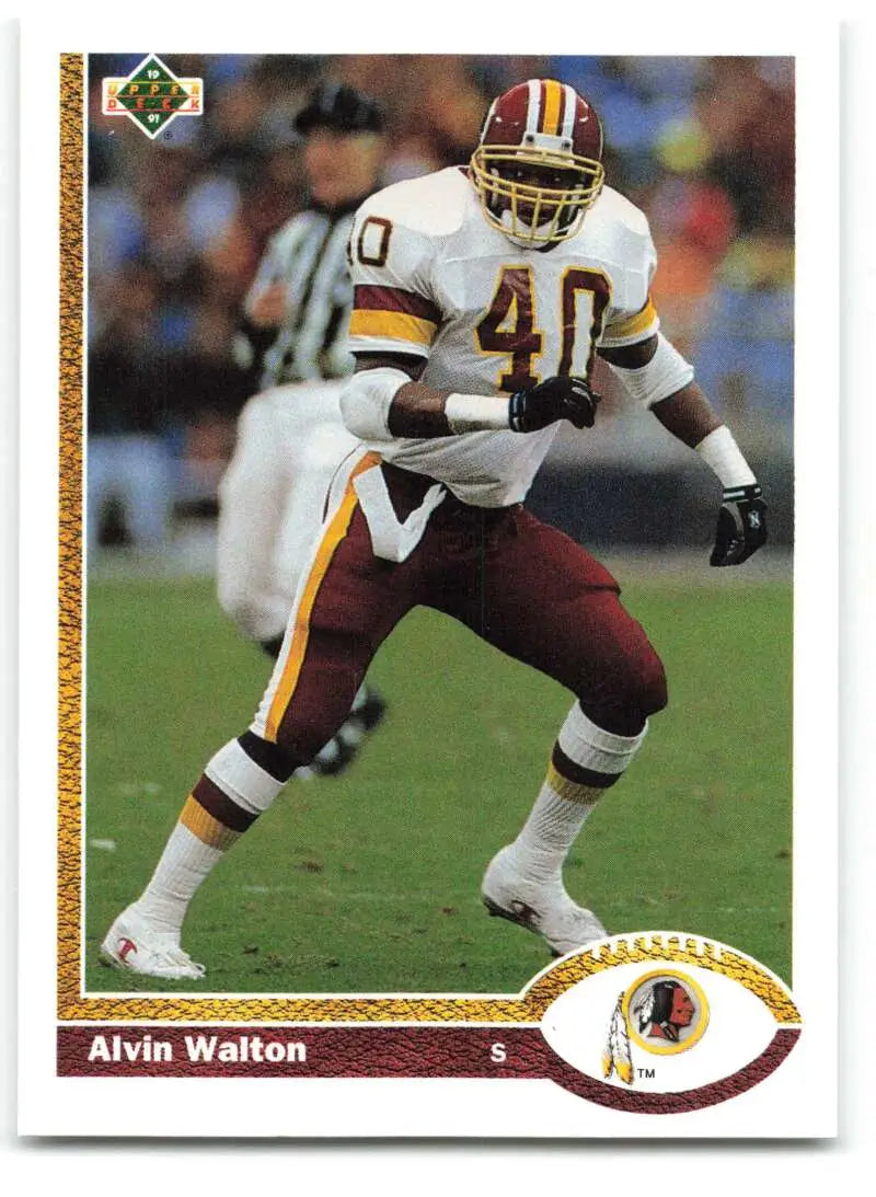 1991 Upper Deck #417 Alvin Walton NM-MT Washington Redskins Football Card - Football Card Single