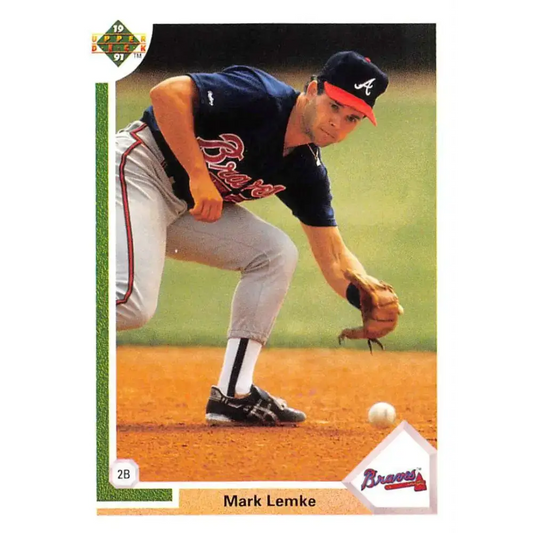 1991 Upper Deck #419 Mark Lemke EX Excellent Atlanta Braves Baseball Card