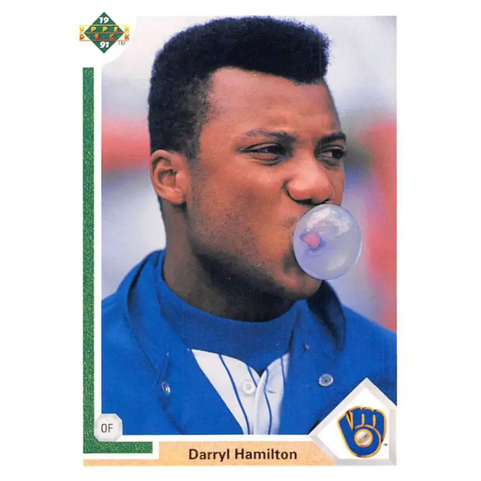 1991 Upper Deck #42 Darryl Hamilton EX Excellent Milwaukee Brewers Baseball Card