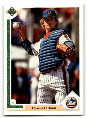 Original gloss 1991 Upper Deck Charlie O’Brien Mets baseball card High Quality