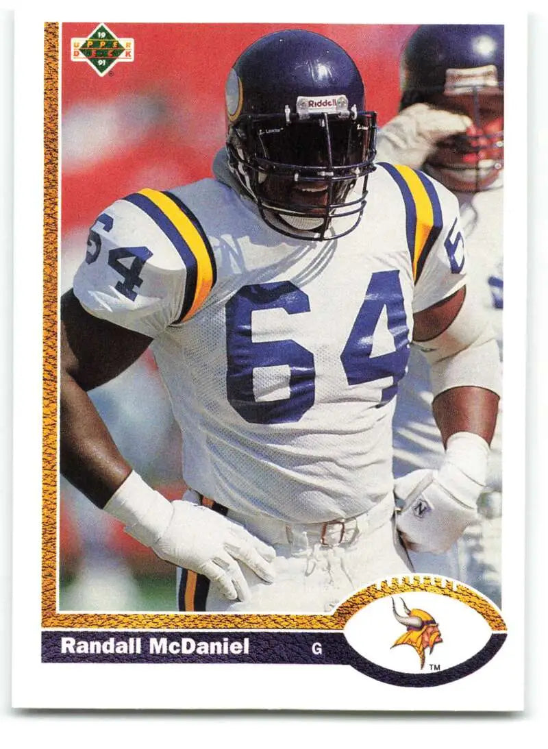 1991 Upper Deck #421 Randall McDaniel NM-MT Minnesota Vikings Football Card - Football Card Single
