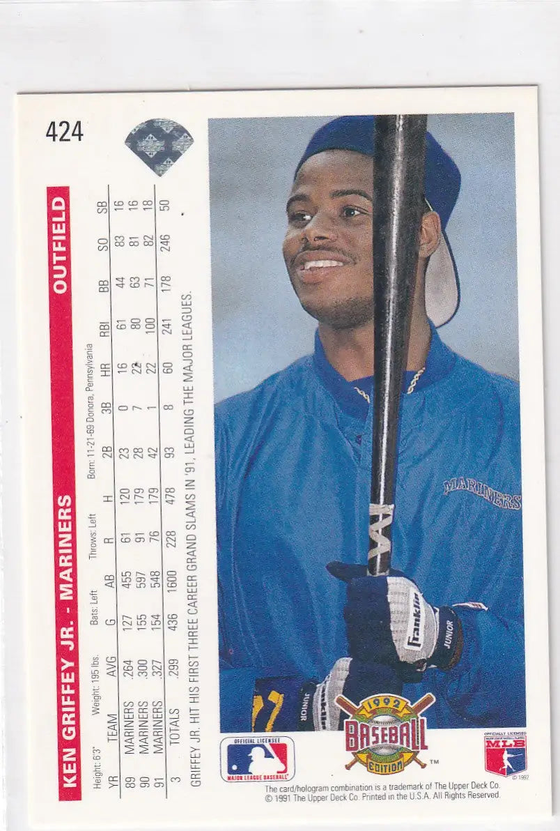 1991 UPPER DECK #424 KEN GRIFFEY JR- SEATTLE MARINERS