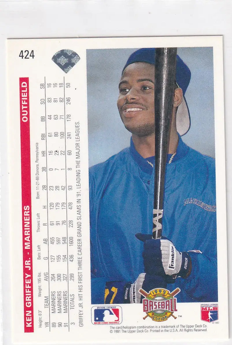 1991 UPPER DECK #424 KEN GRIFFEY JR- SEATTLE MARINERS