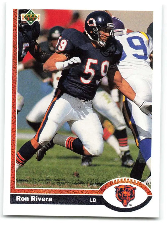 1991 Upper Deck #432 Ron Rivera NM-MT Chicago Bears Football Card - Football Card Single
