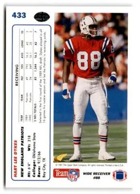 1991 Upper Deck #433b Hart Lee Dykes - Football Card Single