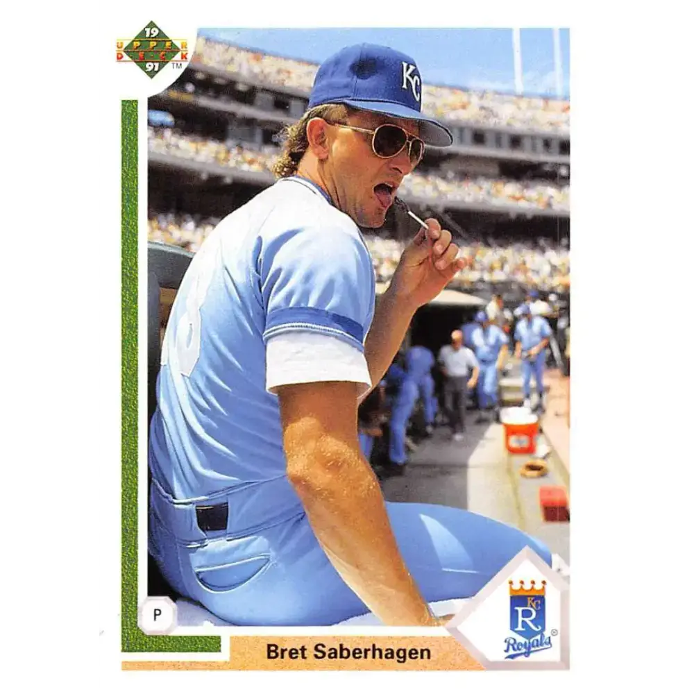 1991 Upper Deck #435 Bret Saberhagen EX Excellent Kansas City Royals Baseball Card - Baseball Card Single