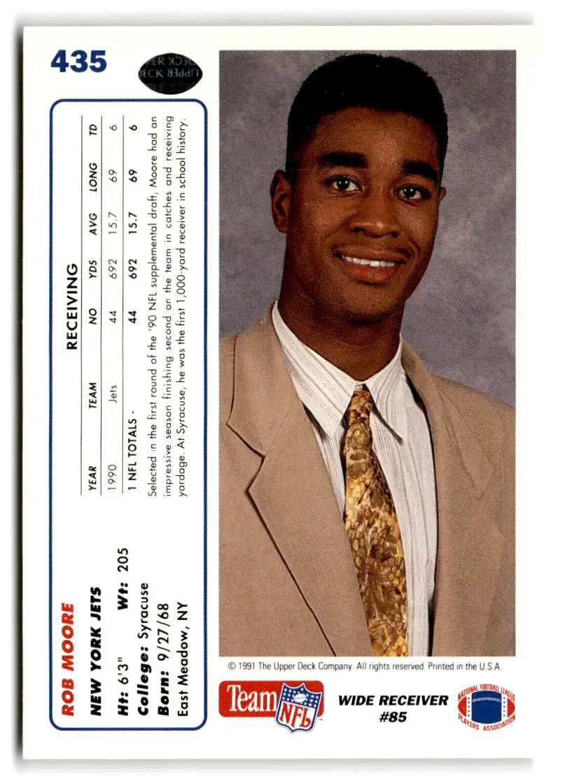 1991 Upper Deck #435 Rob Moore - Football Card Single