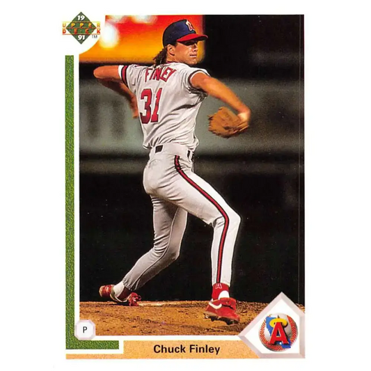 1991 Upper Deck #437 Chuck Finley NM-MT California Angels Baseball Card - Baseball Card Single