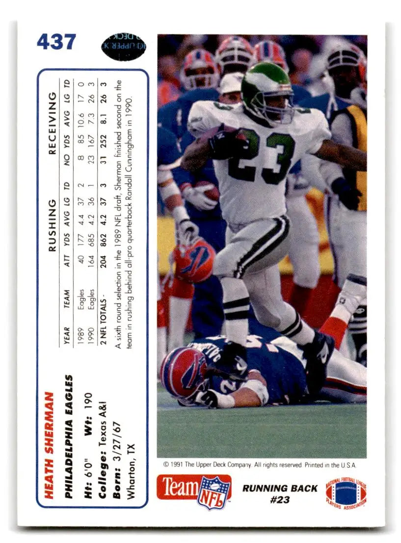 1991 Upper Deck #437 Heath Sherman - Football Card Single