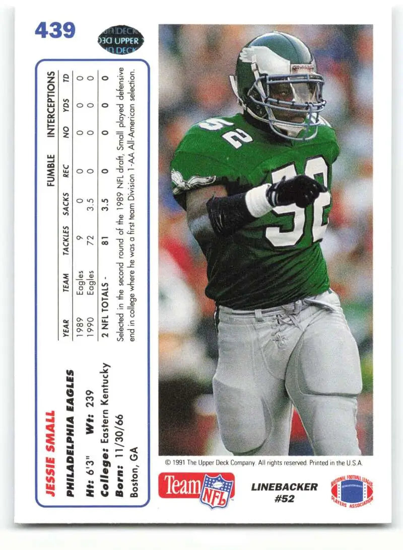 1991 Upper Deck #439 Jessie Small NM-MT Philadelphia Eagles Football Card - Football Card Single
