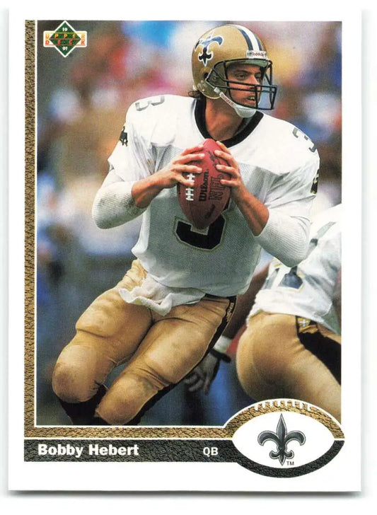 1991 Upper Deck #44 Bobby Hebert NM-MT New Orleans Saints Football Card - Football Card Single