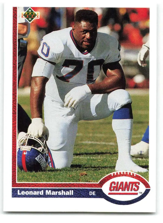 1991 Upper Deck #441 Leonard Marshall NM-MT New York Giants Football Card - Football Card Single